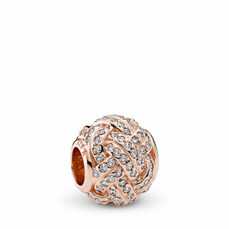 Pandora Rose™ Sparkling Love Knot Charm Ireland - Pandora Rose/Cubic Zirconia - 059274YVG